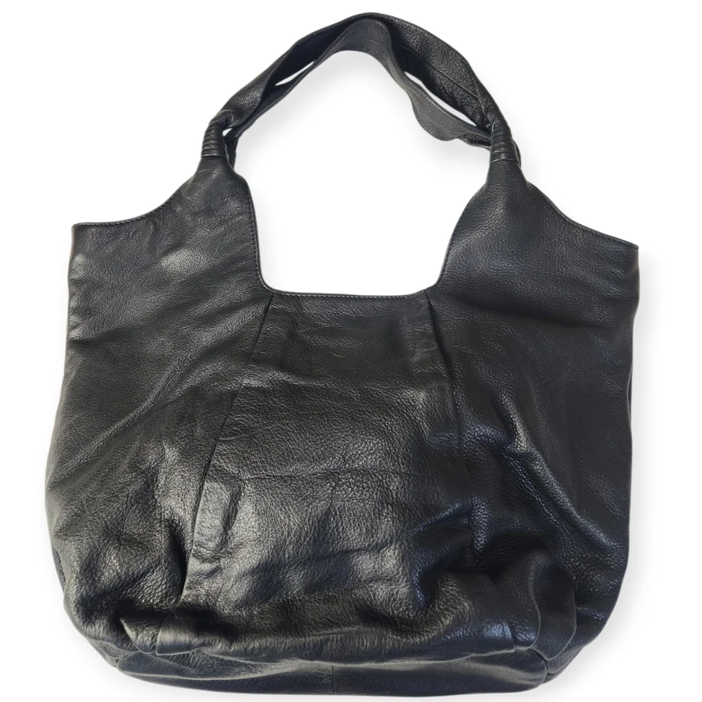 Elliott Lucca Soft Black Leather Hobo